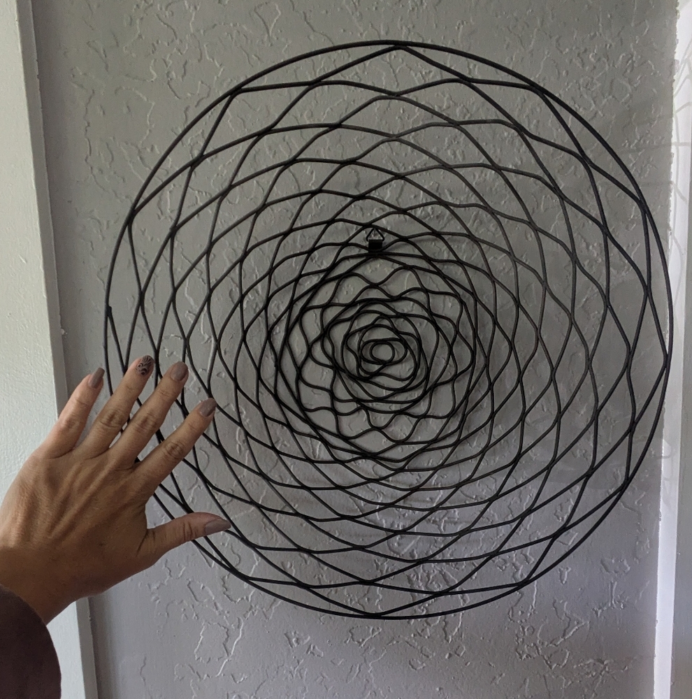 Rustic Metal Wall Art Sculpture Wire Basket Rose Of Venus - Picture 5 of 5